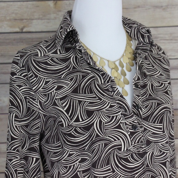 LIZ LANGE MATERNITY Brown and Beige Abstract Dress - Picture 3 of 8